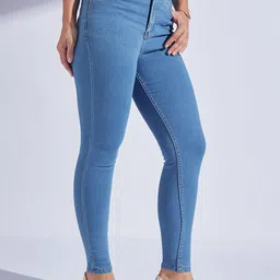 Miss Chase Luce Dorata Women Skinny Fit High-Rise Light Fade Stretchable Jeans-image-5