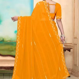 DESI RIWAAZ Woven Design Zari Pure Georgette Fashion Saree image 4