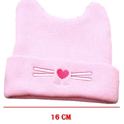 Syga Knitted Woolen Cap - Pink image 3