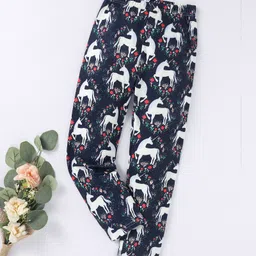 Kookie Kids Full Length Leggings Unicorn Print - Navy Blue image 3