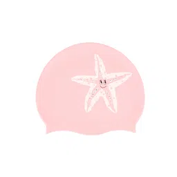 decathlon Silicone Swim Cap Stretchable & Soft Starfish Pink image 2