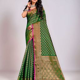 Anouk Rustic Woven Design Zari Banarasi Saree-picture-22