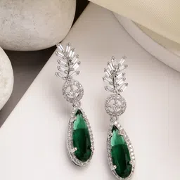 ZENEME Leaf Shaped Drop Earrings-picture-24