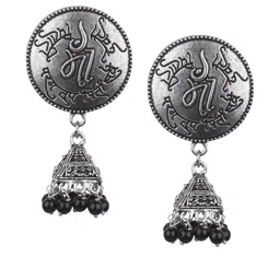 piah Women Silver-Plated Ethnic Oxidised Jhumkas-picture-35