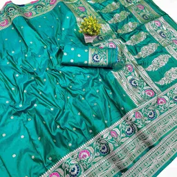RATNAVALI Woven Design Zari Art Silk Handloom Banarasi Saree image 1