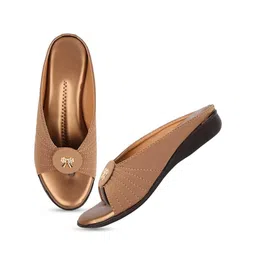 HUNYZA FOOTWEAR Textured Open Toe Flats image 3
