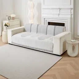 HOMETHREADS Multicoloured & Grey Printed 3 Piece Sofa Cover image 3