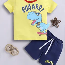 LITTLE NINJA Boys Printed T-shirt with Shorts-picture-46