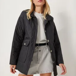 Happiness istanbul Spread Collar Lightweight Quilted Jacket-picture-23