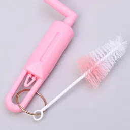 fab n funky Rotating Bottle & Nipple Cleaning Brush with Dual Action - Pink image 4