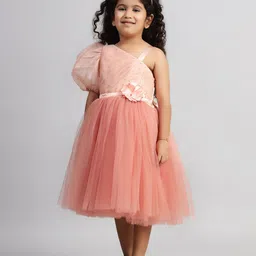 Toy Balloon kids Puff Sleeve Net Fit & Flare Dress image 2