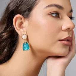 Kushal's Fashion Jewellery Gold-Plated Zircon Studded Classic Drop Earrings-picture-16