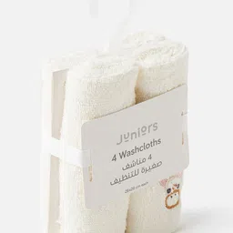 Juniors by Babyshop Kids Set Of 4 Giraffe Embroidered Cotton Washcloth-picture-43