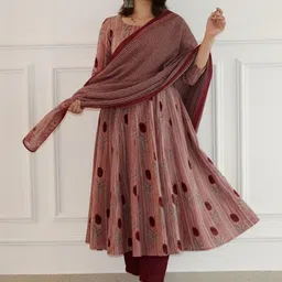 KALINI Women Ethnic Motifs Printed Empire Kurta with Trousers & With Dupatta-picture-25