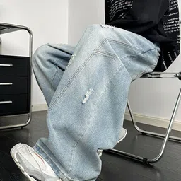 StyleCast Men Mid-Rise Low Distress Light Fade Jeans image 5