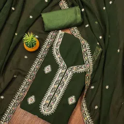 SAINOOR Embroidered Silk Georgette Unstitched Dress Material-picture-26