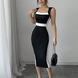 bebe Women Colourblocked Bodycon Knee Length Dress-picture-20