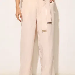 ONLY Women Straight Fit High-Rise Pleated Trousers-image-65