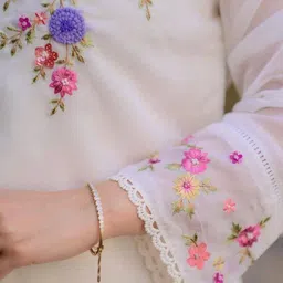 Siya Fashion Women Floral Embroidered Regular Kurta with Trousers & With Dupatta image 5