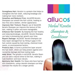 ALLUCOS Herbal Keratin Shampoo & Conditioner With Hydrolyzed Keratin - 200 ml image 2