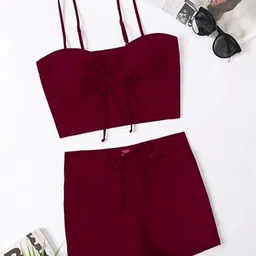 Bananhot Crop Top With High-Waist Shorts Co-Ords image 2