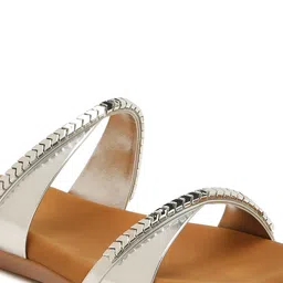 VALIOSAA Women Embellished Party Open Toe Flats image 4