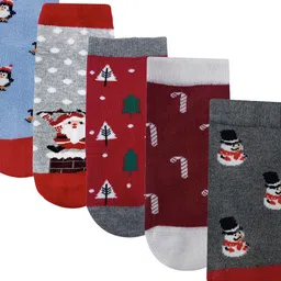 Mint & Oak Kids Pack Of 5 Patterned Ankle-Length Socks image 4