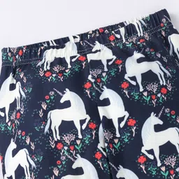 Kookie Kids Full Length Leggings Unicorn Print - Navy Blue image 5