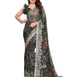 Moda Rapido Women Floral Printed Poly Georgette Saree-picture-33