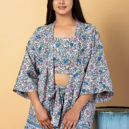 Corsica Women Floral Printed Crop Top & Shorts With Shrug-picture-31