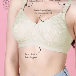 SHYAM SONS FLAIR Dipali Pack Of 3 Non Padded Full Coverage Minimizer Bra image 2