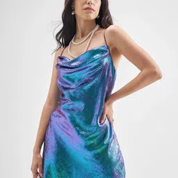 Tokyo Talkies Cowl Neck Sheath Mini Dress-image-85