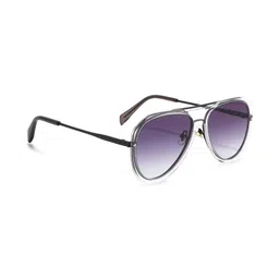 MacV Unisex Blue Lens & Gunmetal-Toned Aviator Sunglasses with image 4