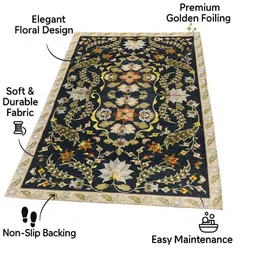 LUXEHOME INTERNATIONAL Black Abstract Traditional Carpet image 2