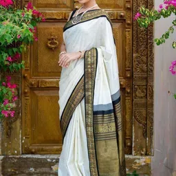 G R K Fashion Textile Woven Design Zari Silk Blend Saree image 2