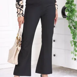Mlada Women Original Flared High-Rise Easy Wash Trousers-image-66