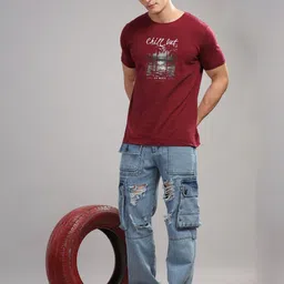 ADRO Men Printed Applique T-shirt image 5