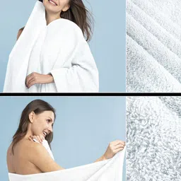 HotGown White 1 Cotton 400 GSM Bath Towel image 2