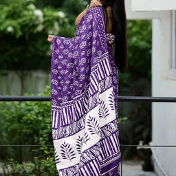 Moda Rapido Ethnic Motifs Silk Cotton Block Print Saree image 3