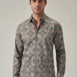 Banana Club Men Classic Slim Fit Printed Casual Shirt-image-56