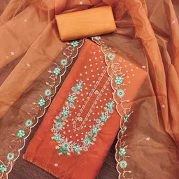 DIVASTRI Embroidered Viscose Rayon Unstitched Dress Material image 2