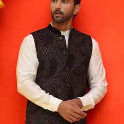 Jompers Embroidered Mandarin Collar Nehrujacket image 5