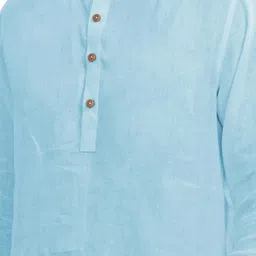 Navkanj Band Collar Roll-Up Sleeves Straight Short Kurta image 5