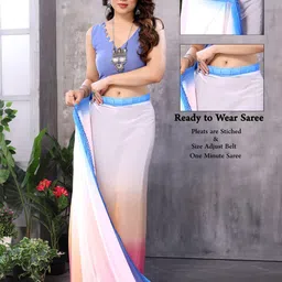 SILKWEAR Tie and Dye Gotta Patti Pure Georgette Ready to Wear Saree image 2