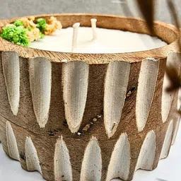 Akira Furnishings Soy Wax Candle in Whitewash Wooden Bowl image 5