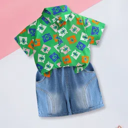 FOREVER FRIDAY Boys Printed Pure Cotton Shirt With Shorts-image-41