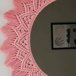 timjo Macrame Wall DÉCOR Mirror Hanging for Bedroom,Living Room(MADE IN INDIA) image 3