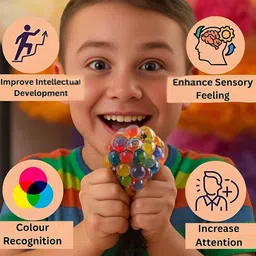 hamza enterprises 2 PCS) Mesh Squishy Stress Ball for Kids - Squeeze Toy for Pressure Relief, Rugby Ball - Size: 1 image 4