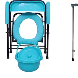 sonvi surgical Western Toilet Seat Anti Skid Commode Chair (Green, Black with stick) Commode Shower Chair-picture-20