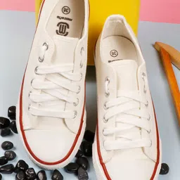 MOZAFIA Women Canvas Lace-up Casual Low Top Sneakers-image-82